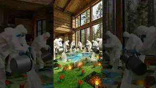 Modern Epoxy Flooring Minecraft Room Transformation 🏠 #shorts #epoxy #homedesign