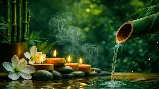 Deep Healing Meditation Music 🌿 Bamboo Water Flow & Candles | 432Hz Relaxing Nature Sound