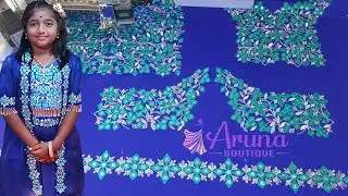 Kids Computer Embroidery  Ghagra Coat model Stitching #aruna Boutique #nellore
