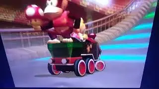 Mario Kart: Double Dash!!: Time Trail against the Staff Ghost at Waluigi Stadium