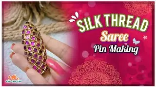 Saree Pin Design Making|| Silk Thread Saree Pin Making || Home Creations ||