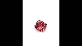 1.21 carat, radiant brilliant cut diamond,fancy red, clarity WVS2, certified by (AGI)