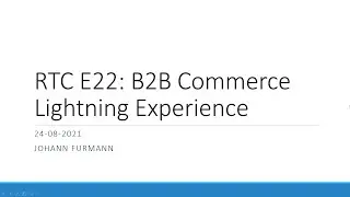 RTC E22: B2B Commerce Lightning Experience