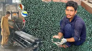 RECYCLING PROCESS OF GLASS SCRAP TO MAKE GLASS MARBLE BALL ||MANUFACTURING PROCESS 