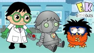Ryan Builds a Robot Cartoon Animation for Kids!!!