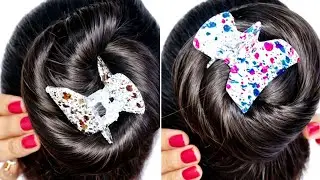 Claw Clip hairstyles | Oiled hair juda | simple juda in long hair | Hair style girl simple and easy