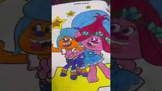 My &ldquo;TrollsTopia Coloring Book&rdquo; All Colored Up! 🌈🤗