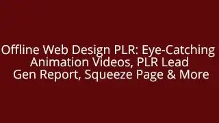 Offline Web Design PLR: Eye-Catching Animation Videos, PLR Lead Gen Report, Squeeze Page & More