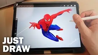 Drawing Spiderman on iPad  pro and Procreate app/ JUST DRAW / 저스트 드로우