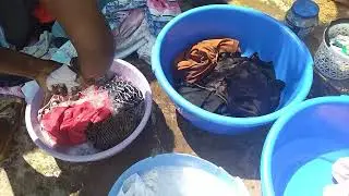 Washing Clothes the African Village Way | From Black to White - Pure Handwork!