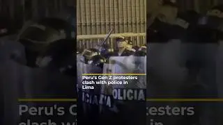 Peru's Gen Z protesters clash with police in Lima | AJ #shorts