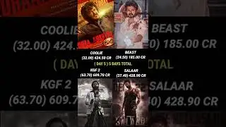Coolie vs Kgf 2 vs Salaar vs Beast Day 5 Box Office Collection #cooliecollection