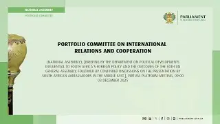 Portfolio Committee on International Relations and Cooperation, 3 December 2025