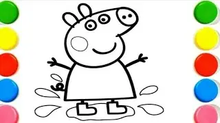 Peppa Pig and Mummy Pig are talking with their friends Drawing Easy, Peppa Pig Drawing and Coloring