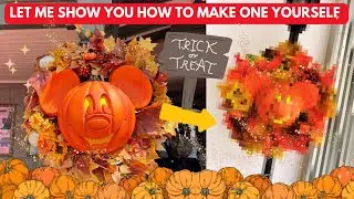 I Made My Own Main Street Disney Mickey Pumpkin Wreath - My Easy DUPE Guide