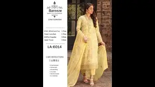 Bareeze 3pc Fancy Linen Heavy Embroidery Code 6014-1