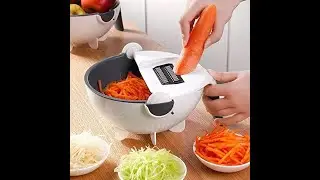 Rotate Multifunction Portable Vegetable Cutter with Drain Basket Kitchen Tool