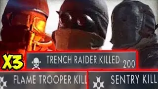 TRENCH RAIDER , FLAME TROOPER , SENTRY - MELEE KILL ALL 3 - ONE LIFE