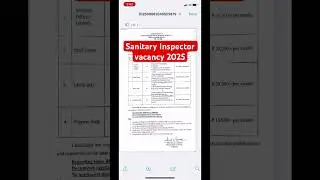 Sanitary Inspector new vacancy 2025 full detail ke liye full vedio dekhe