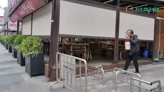 PVC Pergola Restaurant Retractable Clean Line Modern Style 