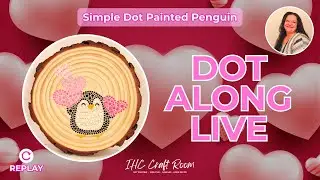 Sweet Penguin Heart Wood Slice: Easy Dot Painting Tutorial