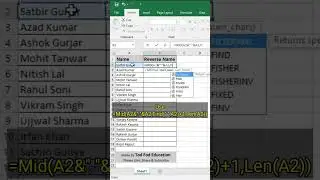 Reverse Name Formula in Excel - Tips & Tricks from @todfodeducation
