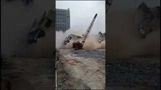 Demolishing buildings by swinging ball #facts #worldsmostdangerousroads #mrbeast