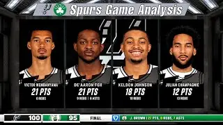 NBA WEMBANYAMA & FOX STUN CELTICS AT TD GARDEN SPURS ELITE DEFENSE & CLUTCH 100-95 WIN