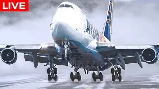 🔴LIVE WINTER ARCTIC COLD BLAST at CHICAGO O'HARE AIRPORT | AVGEEK ORD PLANE SPOTTING |WINTER WEATHER