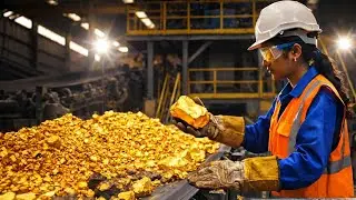 Inside the BIGGEST Gold Mining Factory: From Mining to Luxury Gold Bars (Full Process)