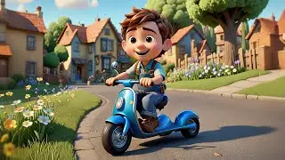 Baby Nino Rides a Scooter | Outdoor Play Song for Kids | Learn Balance, Movement & Safety