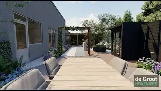 16333 | De Groot Hoveniers | 3D Ontwerp | Tuin -en woonhuis renovatie met diversen elementen | Dag