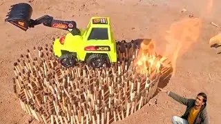 Jcb 3dx Backhoe MOST IMPRESSIVE FIRE JCB Match Chain Reaction Amazing Fire Domino जेसीबी को जला दिया