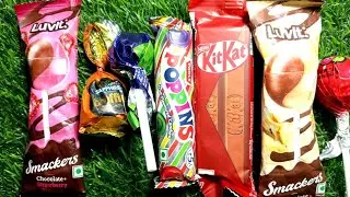 ASMR Most Popular Candys / Some lots of colorful rainbow lollipop Candy / unpacking chocolate eat  🍭