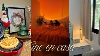VLOGMAS 21| Un día en casa: limpieza, nuevo cine en casa, carta para santa & waffles 🧺🍿🎅🏻🎄🧇 