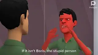 Evil John sends Boris to prison using his Plotagon Logic/Grounded