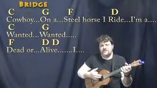 Wanted Dead or Alive (Bon Jovi) Bariuke Cover Lesson with Chords/Lyrics
