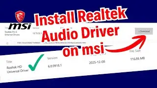 Как установить драйвер Realtek Audio на материнскую плату MSI