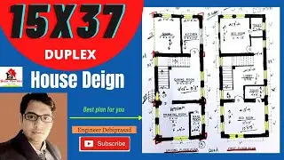 15x37 house plan II 15x37 house design II 555 sqft house design II 15 X 37 ghar ka naksha