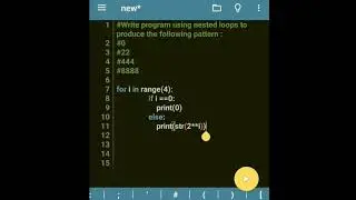 Python code to print pattern using nested loop #6