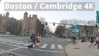 Boston / Cambridge 4K -- Bike Ride Along the Charles River, Skyline Views