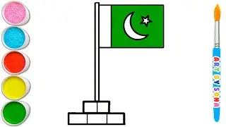 How to Draw Pakistan Flag - Easy Pakistan Flag Drawing - Step by Step