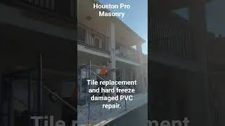 Loose tile replacement and hard freeze PVC damage being repaired. #tileremoval #masonry #brick #hpm