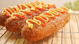 Рецепт сырной кукурузной собаки [корейская уличная еда]  *без дрожжей и без замешивания*