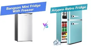 Мини-холодильник BANGSON против ретро-холодильника Anypro: сравнение размеров для общежития и офи...