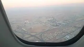 Boeing 747 passenger view landing in Riyadh King Khalid International Airport {RUH/OERK}