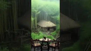 Cozy Hay House in Rain Beside a Bamboo Forest #rain