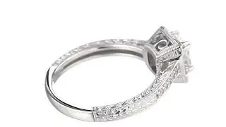 Kobelli 1 1/5 cttw Round and Princess Cut Diamond Engagement Ring