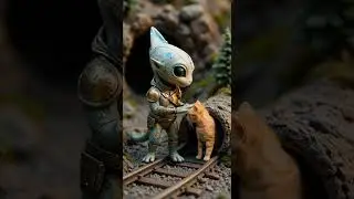 Alien strokes the cat&hellip; and they both smile 🐱😊👽 猫を撫でるエイリアン&hellip;そして二人とも微笑む 🐱😊👽#cute   #aliens  #shorts