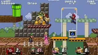 Super Smash Flash 2 Beta Mario Vs Luigi Vs Peach Vs Bowser